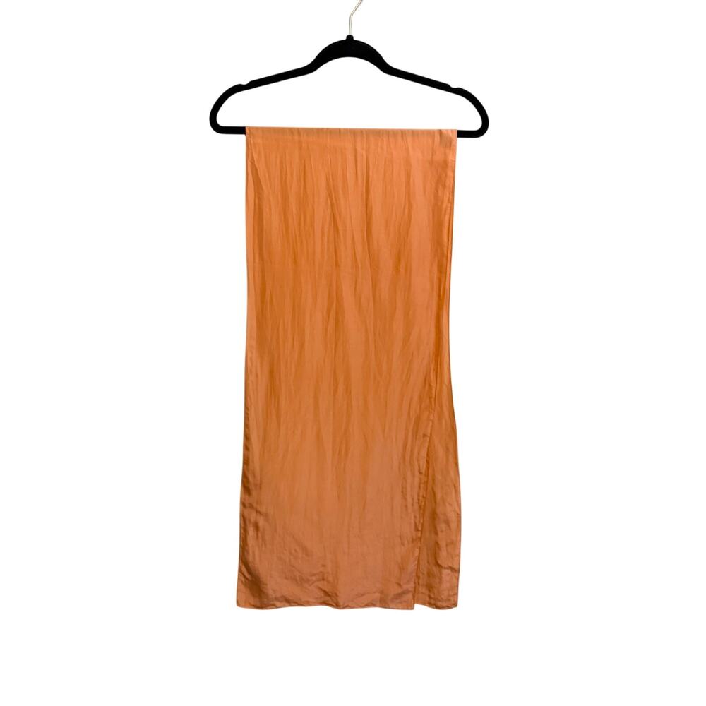 Axcess Silk Scarf 13X66" Orange Peach Rectangular Long Lightweight Elegant Chic